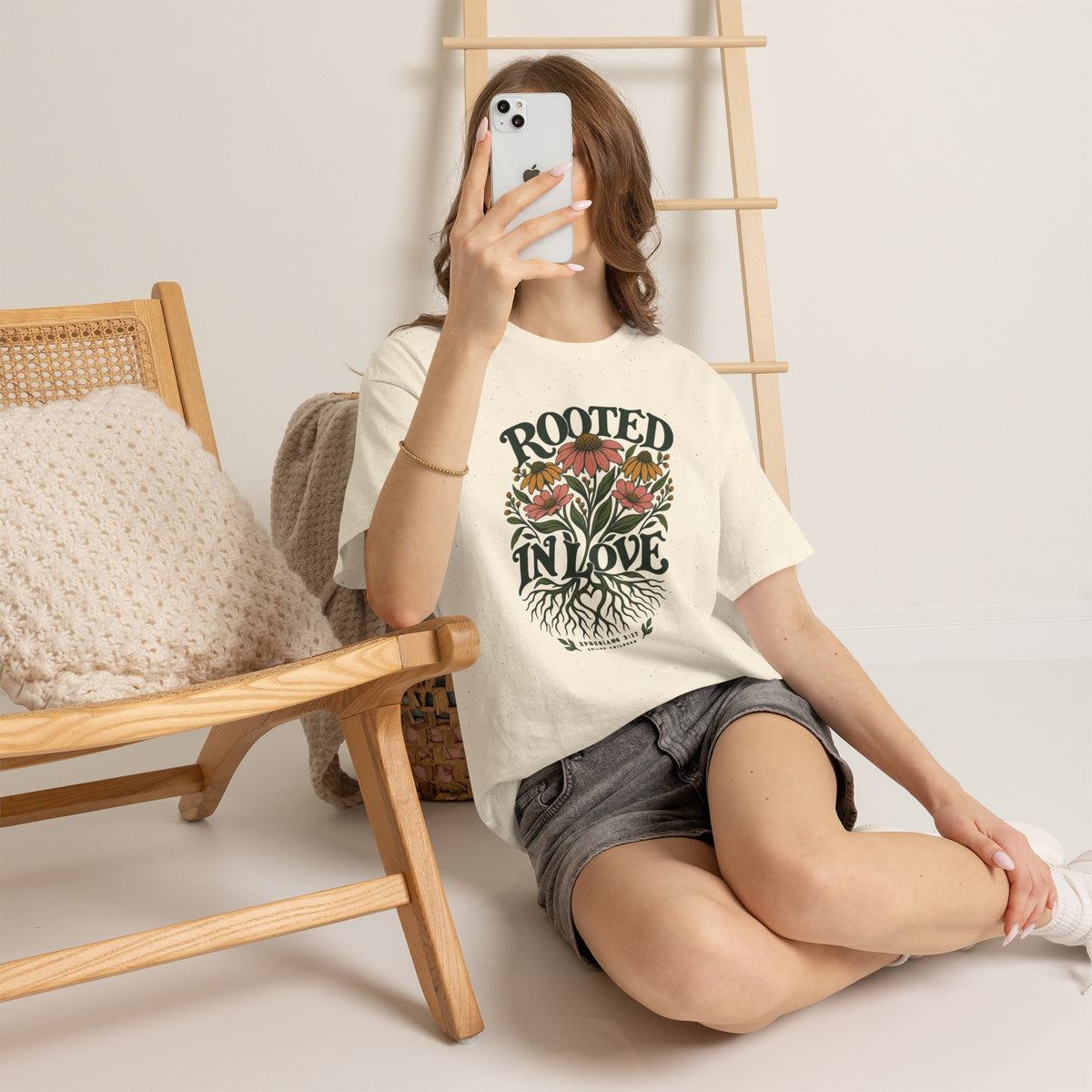 Rooted In Love Floral Tee — Botanical Graphic T-Shirt
