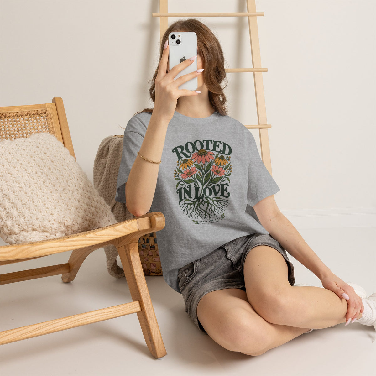 Rooted In Love Floral Tee — Botanical Graphic T-Shirt