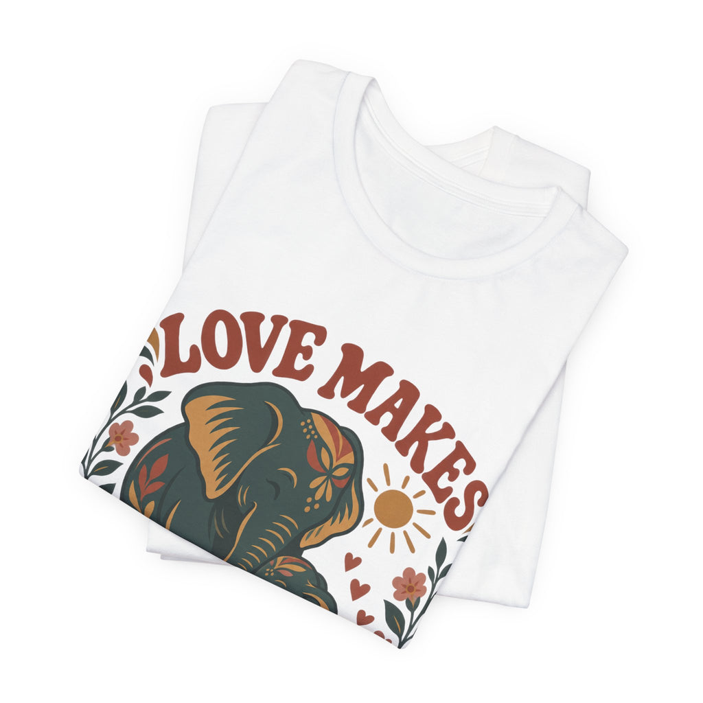 Love Makes Room Elephant Tee — Mama & Baby Elephant Graphic T-Shirt
